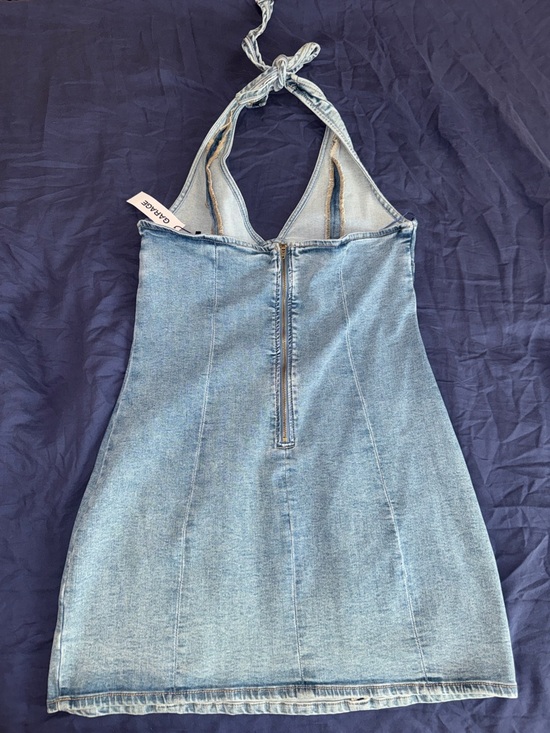 Garage Light Blue Denim Halter Dress - Picture 4 of 7